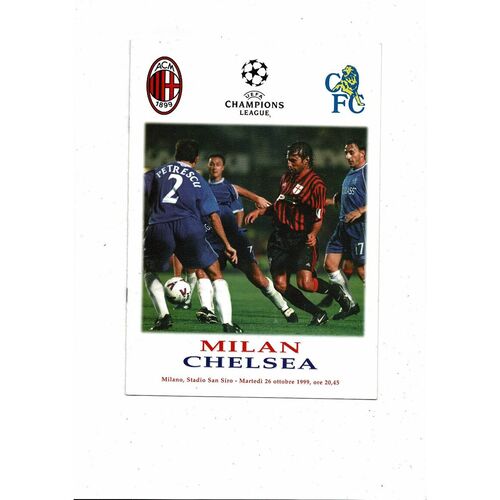 AC Milan v Chelsea Champions League Football Programme 1999/00
