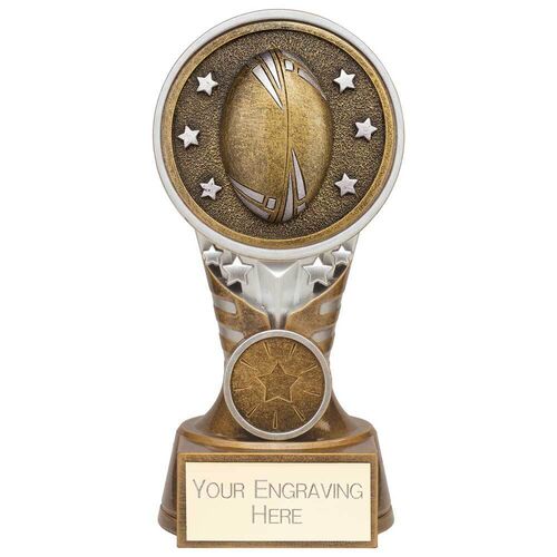 Ikon Tower Rugby Award Antique Silver & Gold