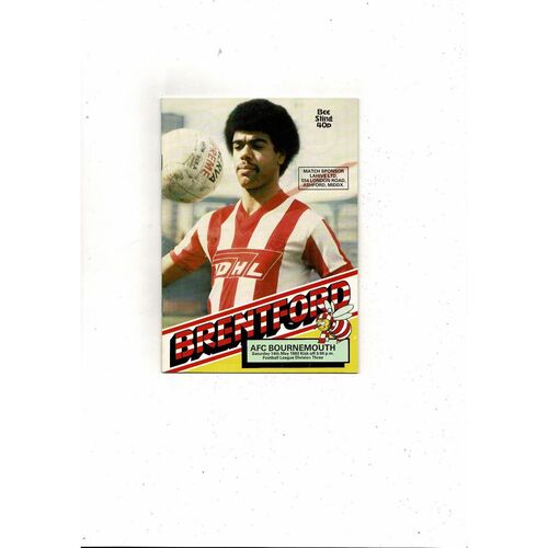1982/83 Brentford v Bournemouth Football Programme