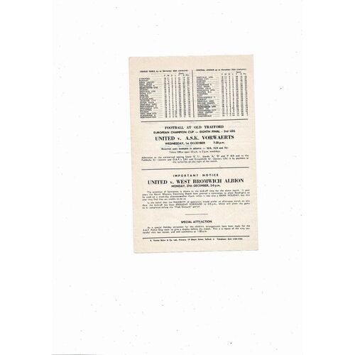 Manchester United v Liverpool Central League Football Programme 1965/66