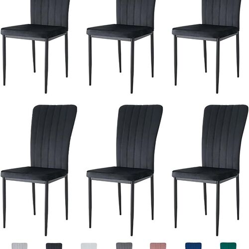 mcc direct Dining Chairs, Velvet High Back Kitchen Chairs with Upholstered Soft Seat and Metal Legs for Home, Office, Dining and Reception - Elle