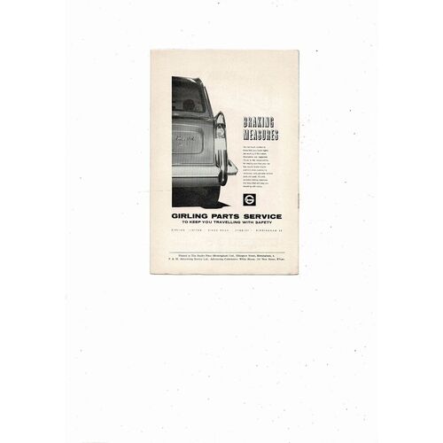 1962/63 Birmingham City v Arsenal Football Programme