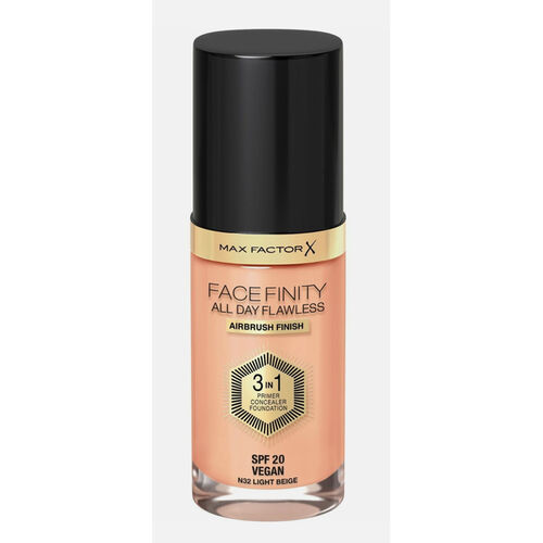 Max Factor All Day Flawless 3 in 1 Primer, Concealer & Foundation Shade 32 Light Beige 30ml