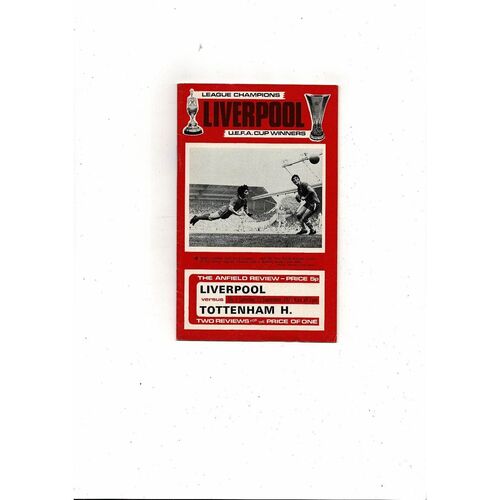 1973/74 Liverpool v Tottenham Hotspur Football Programme + League Review