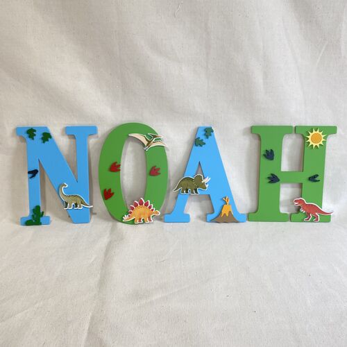 Personalised Dinosaur Name Letters – Kids Bedroom & Nursery Wall Decor