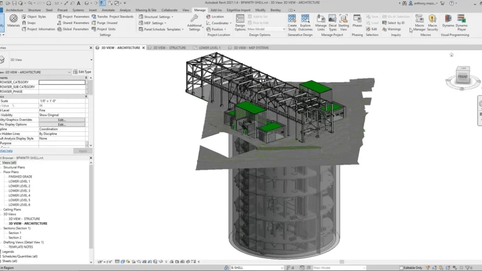 Accelerating Scan-to-BIM Delivery at a Wastewater Facility