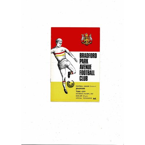 1967/68 Bradford Park Avenue v York City Football Programme