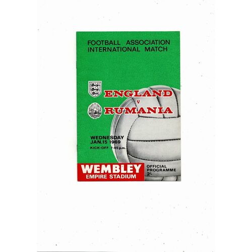 1969 England v Rumania Football Programme