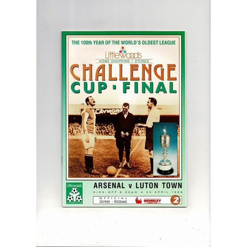 1988 Arsenal v Luton Town League Cup Final Football Programme