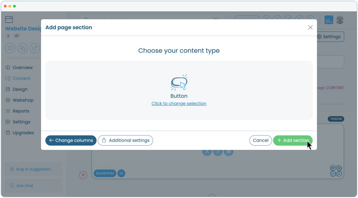 How to create and manage call-to-action button | Webfactory Support | Webfactory