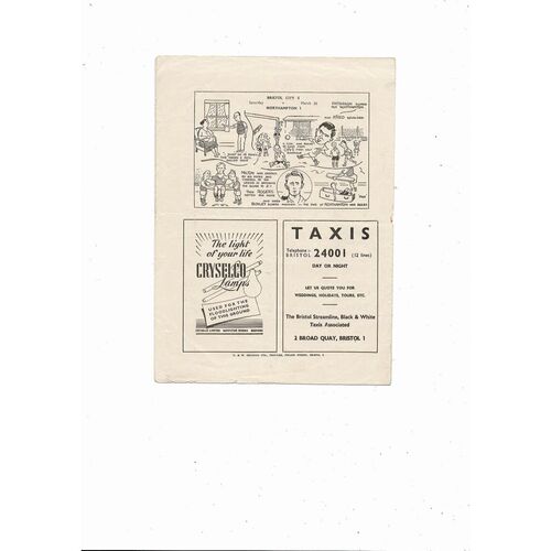 1954/55 Bristol City v Bournemouth Football Programme