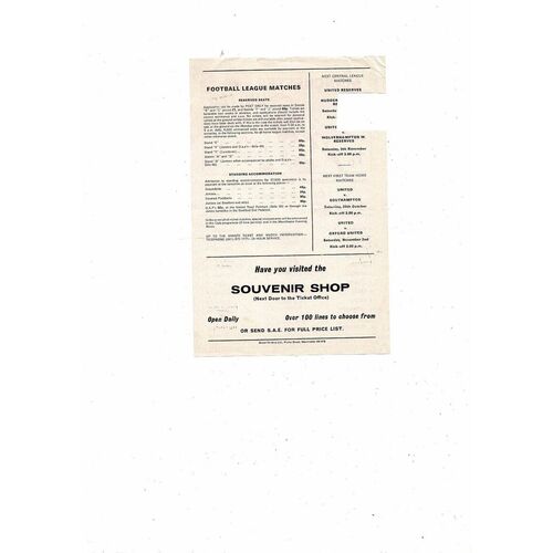 Manchester United v Manchester City Central League Football Programme 1974/75