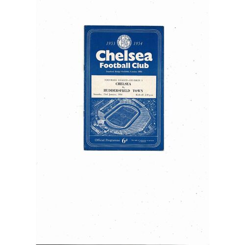 1953/54 Chelsea v Huddersfield Town Football Programme