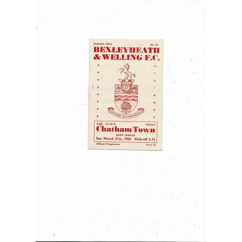 1955/56 Bexleyheath & Welling v Chatham Town Kent League