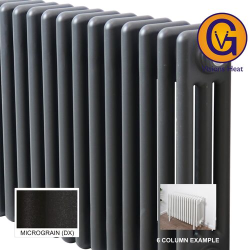 Visionsheat by ultraheat column radiators - 6 Column Range - Metalic micrograin finish