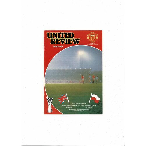 Manchester United v Widzew Lodz UEFA Cup Football Programme 1980/81