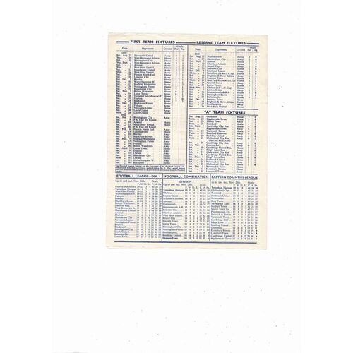 1959/60 Tottenham Hotspur v Blackburn Rovers Football Programme
