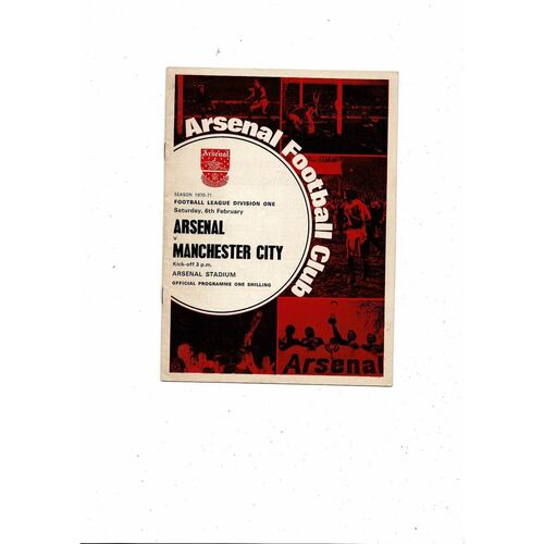 1970/71 Arsenal v Manchester City Football Programme