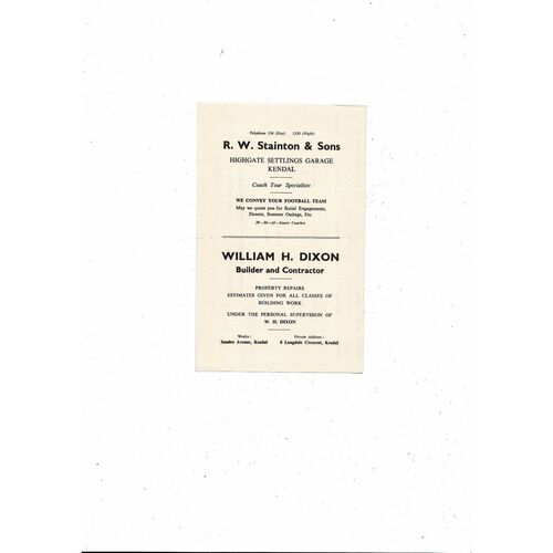 1961/62 Netherfield v Leyland Motors Lancs Combination Football Programme