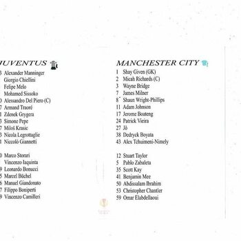 Juventus FC v Manchester City Unofficial Europa League Football Programme 2010/11