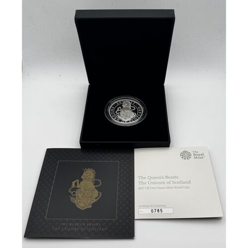 Queen beasts silver proof FDC 2017 ‘The Unicorn of Scotland’ coin