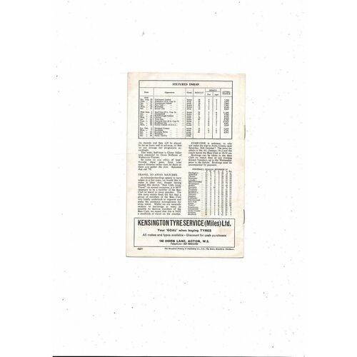 1968/69 Brentford v Wrexham Football Programme