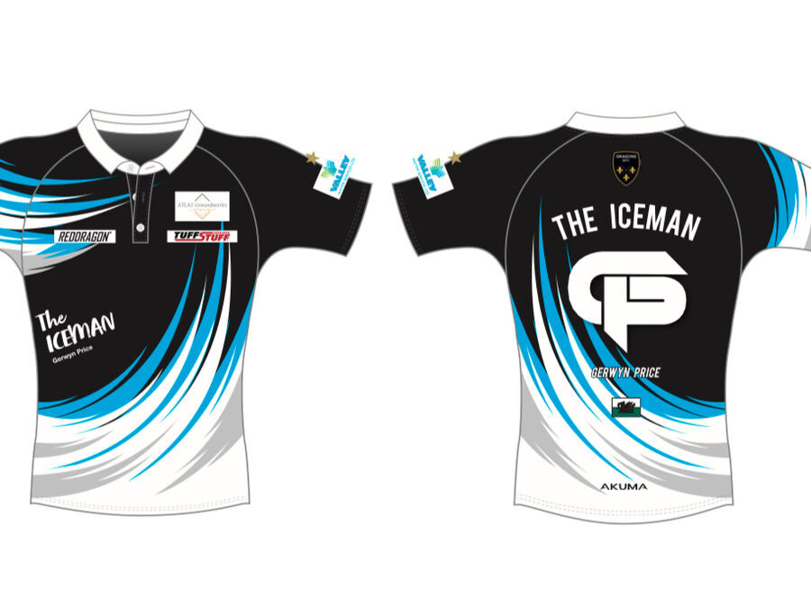 Black/blue stripe player top