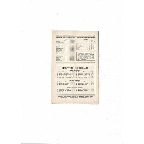 1953/54 Chelsea v Charlton Athletic Football Programme