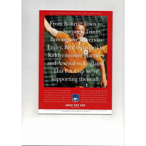 1998 England v Czech Republic Football Programme