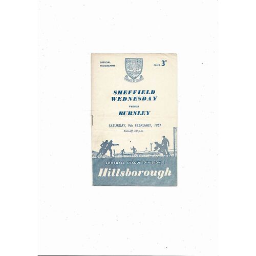 1956/57 Sheffield Wednesday v Burnley Football Programme