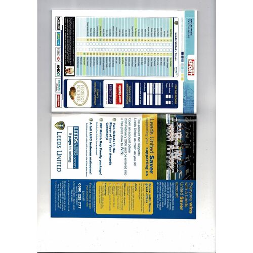 Leeds United v Troyes UEFA Cup Football Programme 2001/02