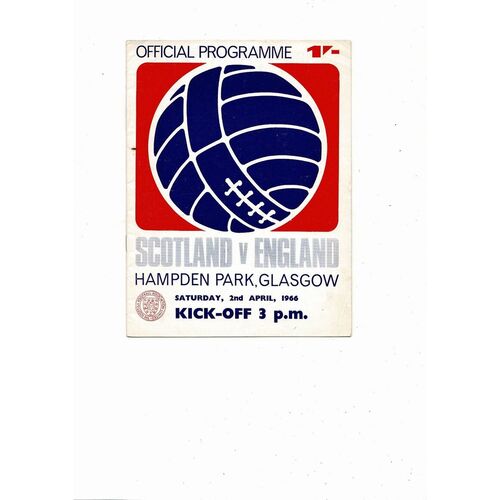 1966 Scotland v England Football Programme
