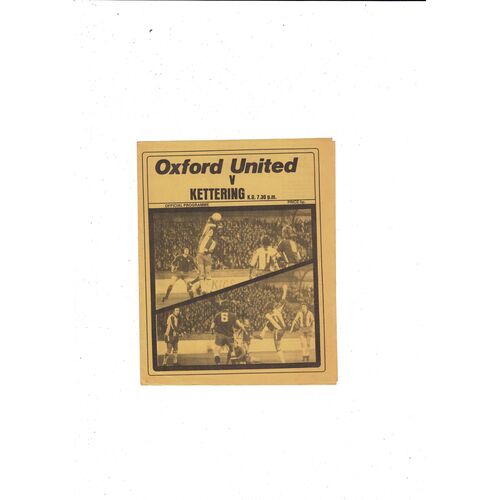 Oxford United v Kettering FA Cup Replay Football Programme 1976/77