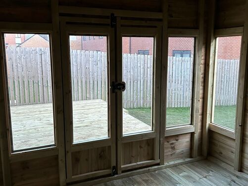 12x10 Pent Summer House Combi