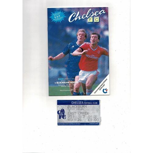 Chelsea v Blackburn Rovers Play Off Football Programme + MatchTicket 1987/88