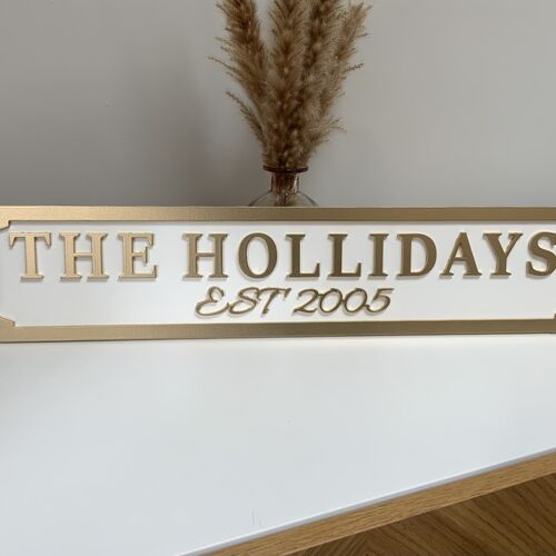 Personalised Family Name Street Sign – Decorative Indoor Home Plaque