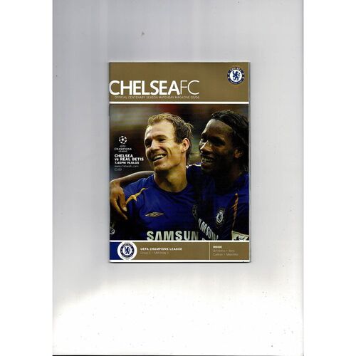 Chelsea v Real Betis Champions League Football Programme 2005/06