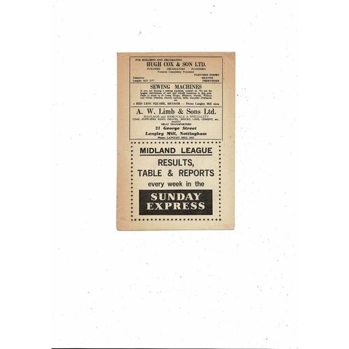 1964/65 Heanor Town v Grantham Midland League Football Programme