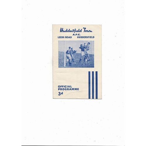 1954/55 Huddersfield Town v Charlton Athletic Football Programme