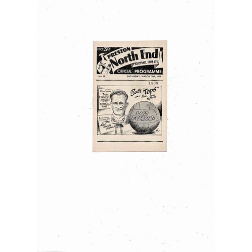 1958/59 Preston v Wolves Football Programme