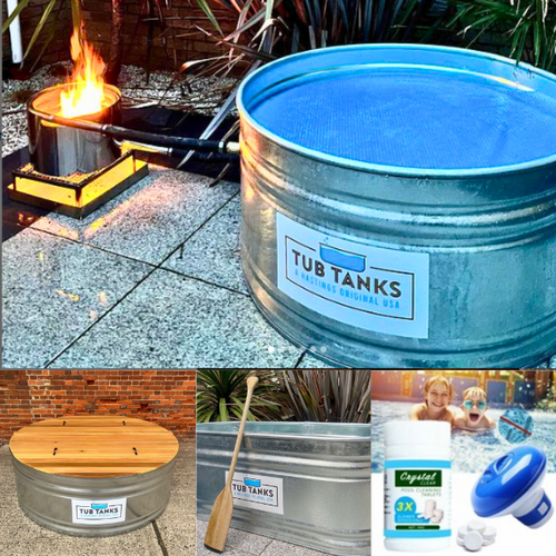 Round Hot Tub Kit - Coil Heater with Cedar Lid