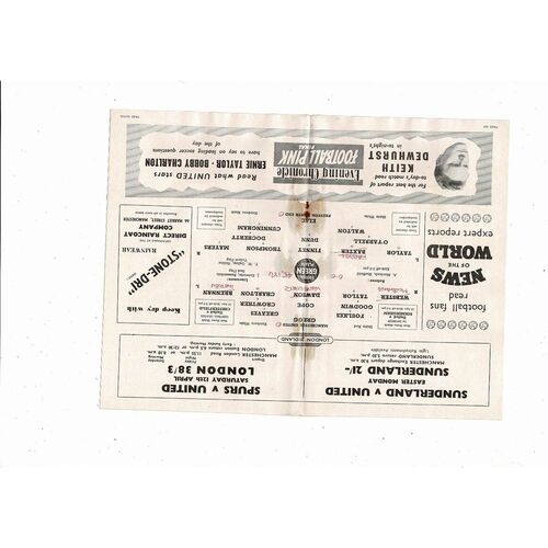 1957/58 Manchester United v Preston Football Programme