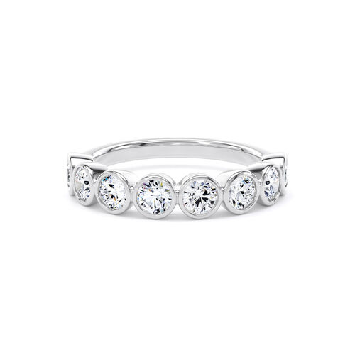 Rubover round brilliant cut diamond ring