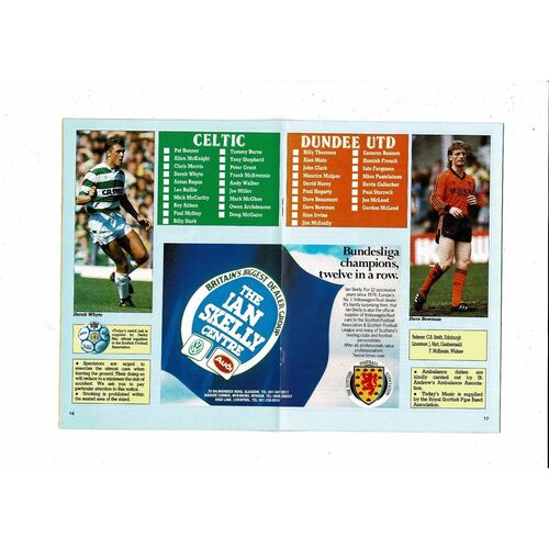 1988 Celtic v Dundee United Scottish Cup Final Football Programme