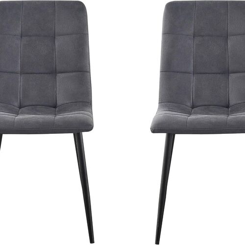 mcc direct Set of 2 Faux Matte Suede Leather Dining Chairs With metal Legs home& restaurants henri