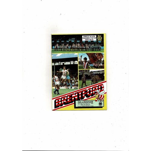 1983/84 Brentford v Gillingham Football Programme