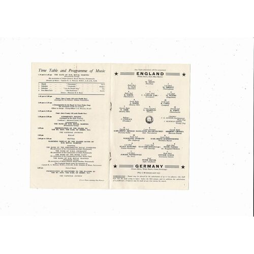 1959 England v Germany Schools International Football Programme