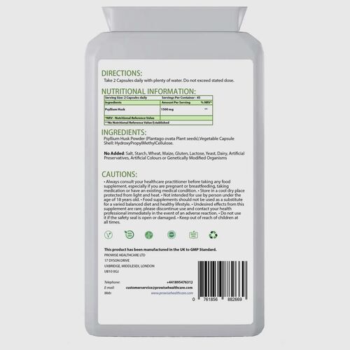 Prowise Psyllium Husk Fibre  1500mg 90 Capsules