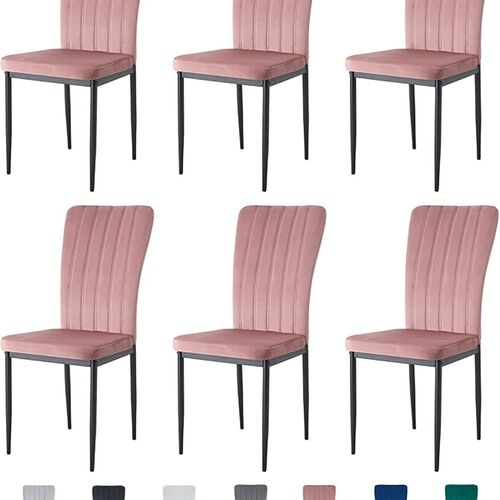 mcc direct Dining Chairs, Velvet High Back Kitchen Chairs with Upholstered Soft Seat and Metal Legs for Home, Office, Dining and Reception - Elle