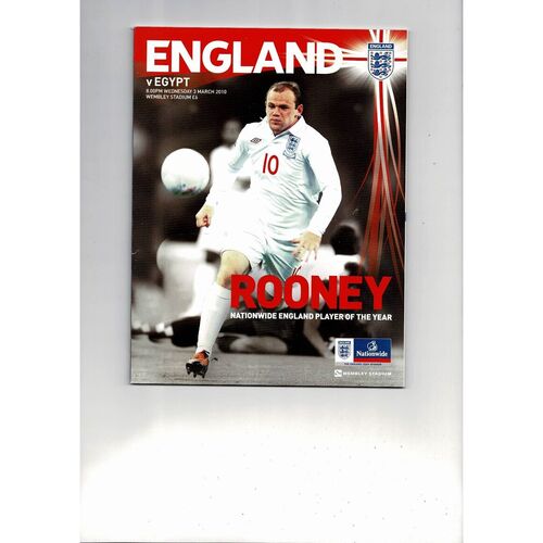 2010 England v Egypt Football Programme